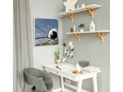 Banjado Wanddekoration|Pinnwände^Magnettafel 50x50cm Magnetwand Weiß Aus Metall Magnetpinnwand Pinnwand Inkl. 4 Magnete Motiv Fußball