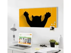 Banjado Magnettafel 78x37cm Magnetwand Weiß Aus Metall Magnetpinnwand Pinnwand Inkl. 4 Magnete Motiv Scratch