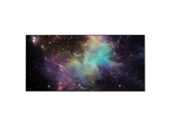 Banjado Magnettafel 78x37cm Magnetwand Schwarz Aus Metall Magnetpinnwand Pinnwand Inkl. 4 Magnete Motiv Im Weltall 2