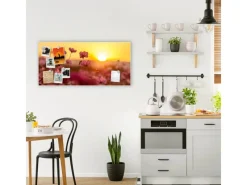 Banjado Magnettafel 78x37cm Magnetwand Weiß Aus Metall Magnetpinnwand Pinnwand Inkl. 4 Magnete Motiv Cosmea Feld