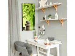 Banjado Pinnwände^Magnettafel 37x78cm Magnetwand Schwarz Aus Metall Magnetpinnwand Pinnwand Inkl. 4 Magnete Motiv Innere Ruhe