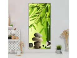 Banjado Pinnwände^Magnettafel 37x78cm Magnetwand Schwarz Aus Metall Magnetpinnwand Pinnwand Inkl. 4 Magnete Motiv Innere Ruhe