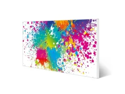 Banjado Wanddekoration|Pinnwände^Magnettafel 78x37cm Magnetwand Weiß Aus Metall Magnetpinnwand Pinnwand Inkl. 4 Magnete Motiv Farbspritzer