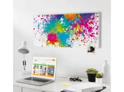 Banjado Wanddekoration|Pinnwände^Magnettafel 78x37cm Magnetwand Weiß Aus Metall Magnetpinnwand Pinnwand Inkl. 4 Magnete Motiv Farbspritzer