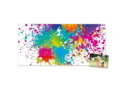 Banjado Wanddekoration|Pinnwände^Magnettafel 78x37cm Magnetwand Weiß Aus Metall Magnetpinnwand Pinnwand Inkl. 4 Magnete Motiv Farbspritzer