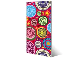 Banjado Magnettafel 37x78cm Magnetwand Silber Aus Metall Magnetpinnwand Pinnwand Inkl. 4 Magnete Motiv Retro Kreise