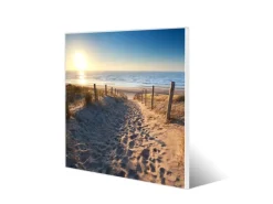 Banjado Magnettafel 50x50cm Magnetwand Weiß Aus Metall Magnetpinnwand Pinnwand Inkl. 4 Magnete Motiv Nordseestrand