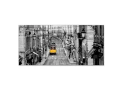 Banjado Magnettafel 78x37cm Magnetwand Silber Aus Metall Magnetpinnwand Pinnwand Inkl. 4 Magnete Motiv Lissabon