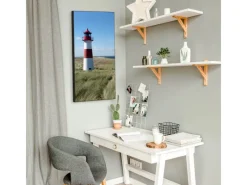 Banjado Wanddekoration|Pinnwände^Magnettafel 37x78cm Magnetwand Schwarz Aus Metall Magnetpinnwand Pinnwand Inkl. 4 Magnete Motiv Leuchtturm