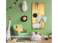 Banjado Wanddekoration|Pinnwände^Magnettafel 37x78cm Magnetwand Schwarz Aus Metall Magnetpinnwand Pinnwand Inkl. 4 Magnete Motiv Zwiebel Vintage