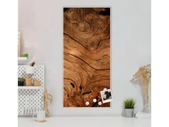 Banjado Wanddekoration|Pinnwände^Magnettafel 37x78cm Magnetwand Weiß Aus Metall Magnetpinnwand Pinnwand Inkl. 4 Magnete Motiv Trockenes Holz