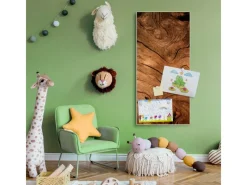 Banjado Wanddekoration|Pinnwände^Magnettafel 37x78cm Magnetwand Weiß Aus Metall Magnetpinnwand Pinnwand Inkl. 4 Magnete Motiv Trockenes Holz