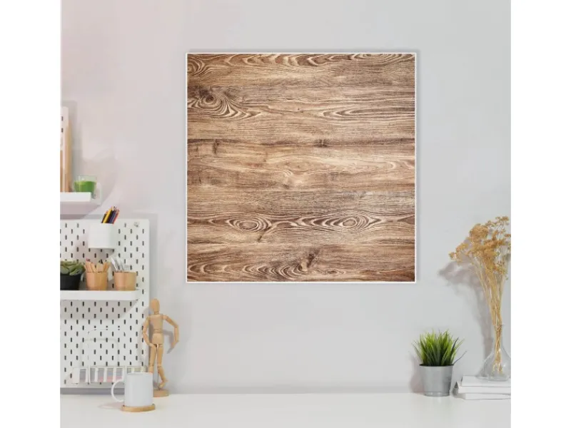 Banjado Magnettafel 50x50cm Magnetwand Weiß Aus Metall Magnetpinnwand Pinnwand Inkl. 4 Magnete Motiv Maserung