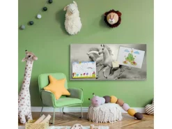 Banjado Magnettafel 78x37cm Magnetwand Silber Aus Metall Magnetpinnwand Pinnwand Inkl. 4 Magnete Motiv Wilde Pferde Sw