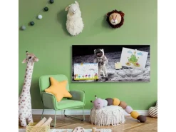 Banjado Magnettafel 78x37cm Magnetwand Silber Aus Metall Magnetpinnwand Pinnwand Inkl. 4 Magnete Motiv Astronaut