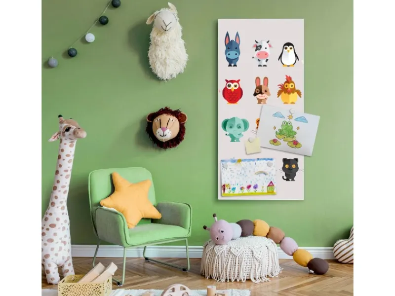 Banjado Magnettafel 37x78cm Magnetwand Weiß Aus Metall Magnetpinnwand Pinnwand Inkl. 4 Magnete Motiv Freunde