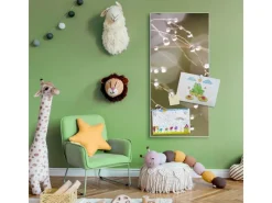 Banjado Magnettafel 37x78cm Magnetwand Weiß Aus Metall Magnetpinnwand Pinnwand Inkl. 4 Magnete Motiv Tau Auf Zweigen