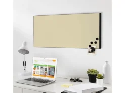 Banjado Magnettafel 78x37cm Magnetwand Schwarz Aus Metall Magnetpinnwand Pinnwand Inkl. 4 Magnete Motiv Beige