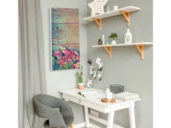 Banjado Wanddekoration|Pinnwände^Magnettafel 37x78cm Magnetwand Weiß Aus Metall Magnetpinnwand Pinnwand Inkl. 4 Magnete Motiv Blumenpfücken