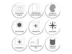 Banjado Magnettafel 37x78cm Magnetwand Weiß Aus Metall Magnetpinnwand Pinnwand Inkl. 4 Magnete Motiv Bergidylle