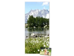 Banjado Magnettafel 37x78cm Magnetwand Weiß Aus Metall Magnetpinnwand Pinnwand Inkl. 4 Magnete Motiv Bergidylle