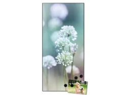 Banjado Magnettafel 37x78cm Magnetwand Schwarz Aus Metall Magnetpinnwand Pinnwand Inkl. 4 Magnete Motiv Lauchblüte