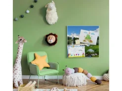 Banjado Magnettafel 50x50cm Magnetwand Weiß Aus Metall Magnetpinnwand Pinnwand Inkl. 4 Magnete Motiv Gebirgssee