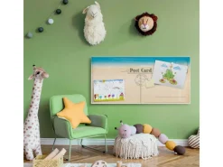 Banjado Magnettafel 78x37cm Magnetwand Weiß Aus Metall Magnetpinnwand Pinnwand Inkl. 4 Magnete Motiv Postkarte