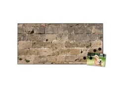 Banjado Wanddekoration|Pinnwände^Magnettafel 78x37cm Magnetwand Schwarz Aus Metall Magnetpinnwand Pinnwand Inkl. 4 Magnete Motiv Steinwand Antik