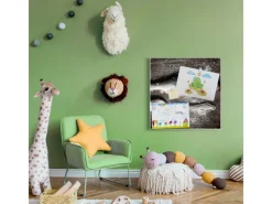 Banjado Wanddekoration|Pinnwände^Magnettafel 50x50cm Magnetwand Weiß Aus Metall Magnetpinnwand Pinnwand Inkl. 4 Magnete Motiv Fisch Und Salz