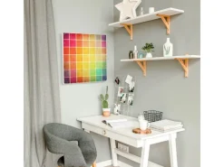 Banjado Magnettafel 50x50cm Magnetwand Weiß Aus Metall Magnetpinnwand Pinnwand Inkl. 4 Magnete Motiv Bunte Glasbausteine