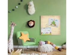 Banjado Magnettafel 50x50cm Magnetwand Weiß Aus Metall Magnetpinnwand Pinnwand Inkl. 4 Magnete Motiv Bretter