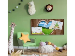 Banjado Magnettafel 78x37cm Magnetwand Silber Aus Metall Magnetpinnwand Pinnwand Inkl. 4 Magnete Motiv Ausblick Mit Herz