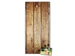 Banjado Magnettafel 37x78cm Magnetwand Schwarz Aus Metall Magnetpinnwand Pinnwand Inkl. 4 Magnete Motiv Geöltes Holz