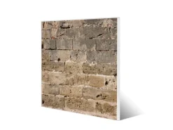 Banjado Pinnwände^Magnettafel 50x50cm Magnetwand Weiß Aus Metall Magnetpinnwand Pinnwand Inkl. 4 Magnete Motiv Steinwand Antik