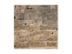 Banjado Pinnwände^Magnettafel 50x50cm Magnetwand Weiß Aus Metall Magnetpinnwand Pinnwand Inkl. 4 Magnete Motiv Steinwand Antik