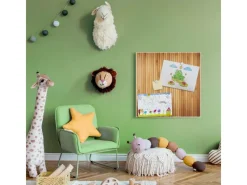 Banjado Wanddekoration^Magnettafel 50x50cm Magnetwand Weiß Aus Metall Magnetpinnwand Pinnwand Inkl. 4 Magnete Motiv Bambusholz