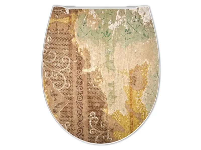 Banjado Tapezierzubehör^Premium Toilettendeckel Mit Absenkautomatik WC-Sitz Soft Close Hygienischer Klodeckel Duroplast Mit Motiv Alte Tapeten