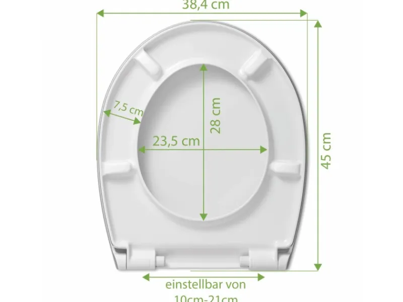 Banjado Premium Toilettendeckel Mit Absenkautomatik WC-Sitz Soft Close Hygienischer Klodeckel Duroplast Mit Motiv Florale Tapete
