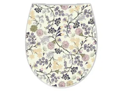 Banjado Premium Toilettendeckel Mit Absenkautomatik WC-Sitz Soft Close Hygienischer Klodeckel Duroplast Mit Motiv Florale Tapete