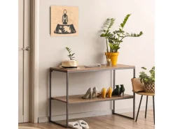 Banjado Schlüsselkasten Holz 30x30cm Schwarz Scharnier Rechts 50 Haken Design Schlüsselbox Motiv Entdecker-Laterne