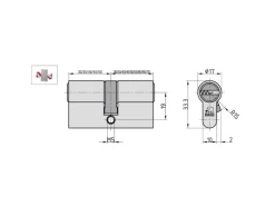 Basi Stifte^- V55 - Profil-Doppelzylinder - 30/30 mm - Verschiedenschließend - Not- und Gefahrenfunktion
