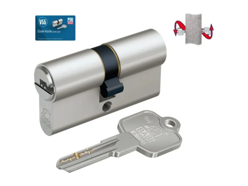 Basi - V55 - Profil-Doppelzylinder - 30/35 mm - Verschiedenschließend - Not- und Gefahrenfunktion