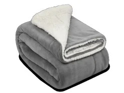 Beautissu Alina Decke 150x200cm Hellgrau/Weiß