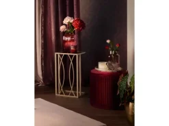 Tische^Beistelltisch Blush Bordeaux Eckig 54 cm x 30 cm x 30 cm Gold