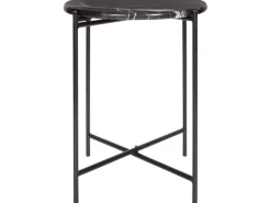 Beistelltisch mit Marmorplatte Midnight Mystery Ø 43 cm H: 50 cm Schwarz