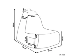 Beliani Sitzsack SIESTA Schwarz 100x61x75