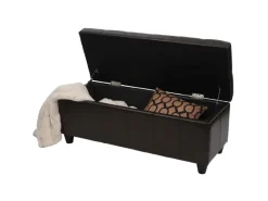 BERLINLODGE Aufbewahrung^Aufbewahrungs-Truhe Lars 45x114x45cm Kunstleder