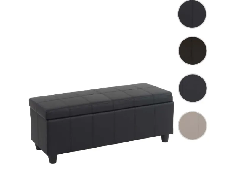 BERLINLODGE Aufbewahrungs-Truhe Lars 45x114x45cm Kunstleder