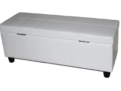 BERLINLODGE Aufbewahrungs-Truhe Sitzbank Lars 45x112x45cm Leder & Kunstleder